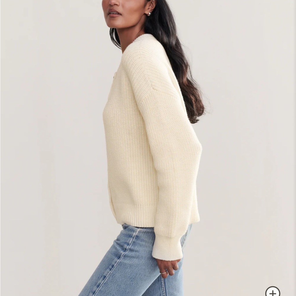 Jenni Kayne Cotton Hayes Crewneck Cardigan Size S